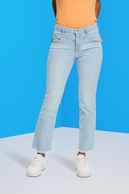 Jeans a vita media e zampa in cotone