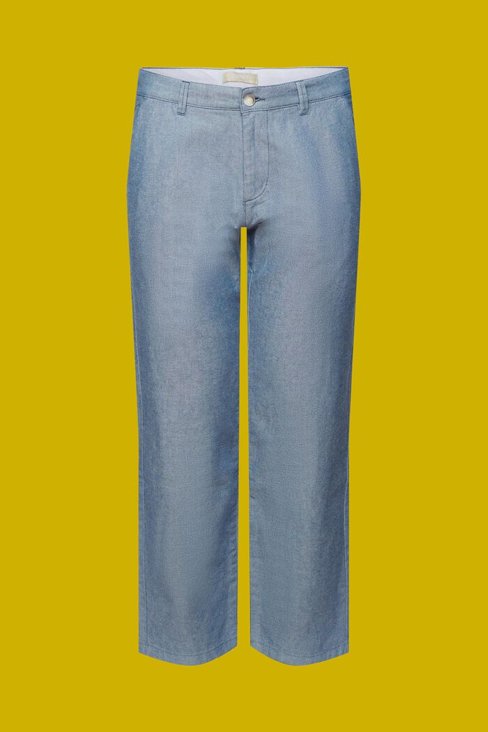 Pantaloni chino strutturati, 100% cotone, BLUE, detail image number 7