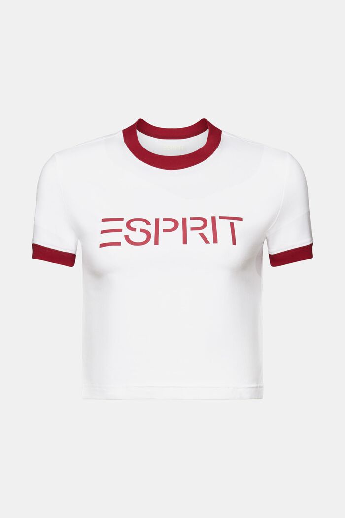 T-shirt in jersey di cotone con logo, WHITE, detail image number 6