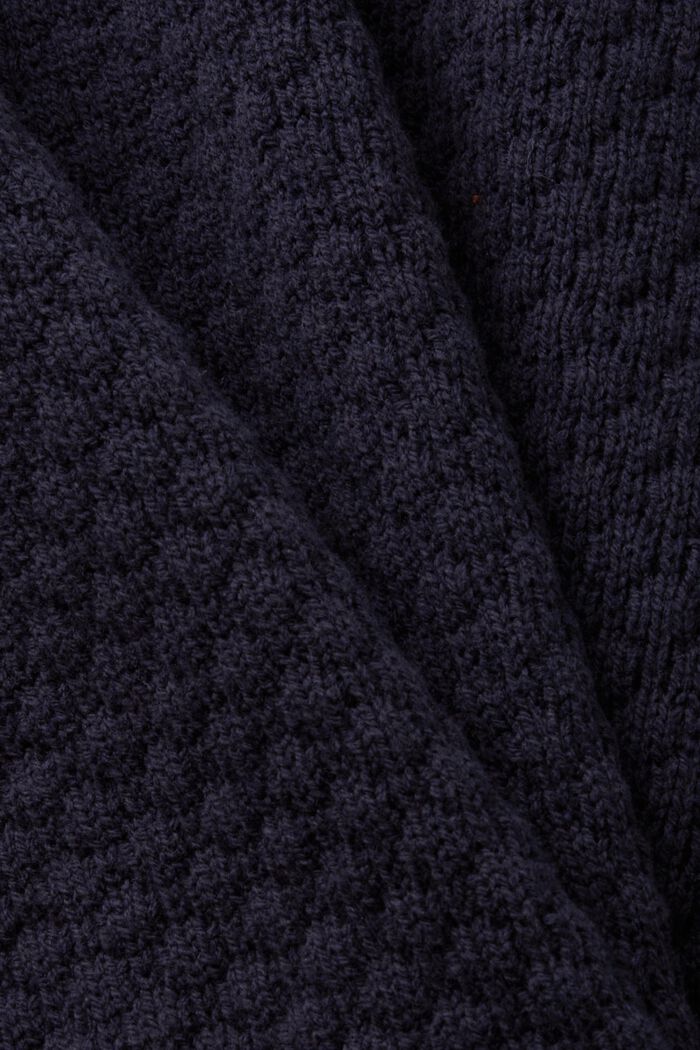 Pullover a maglia strutturata, misto cotone, NAVY, detail image number 6