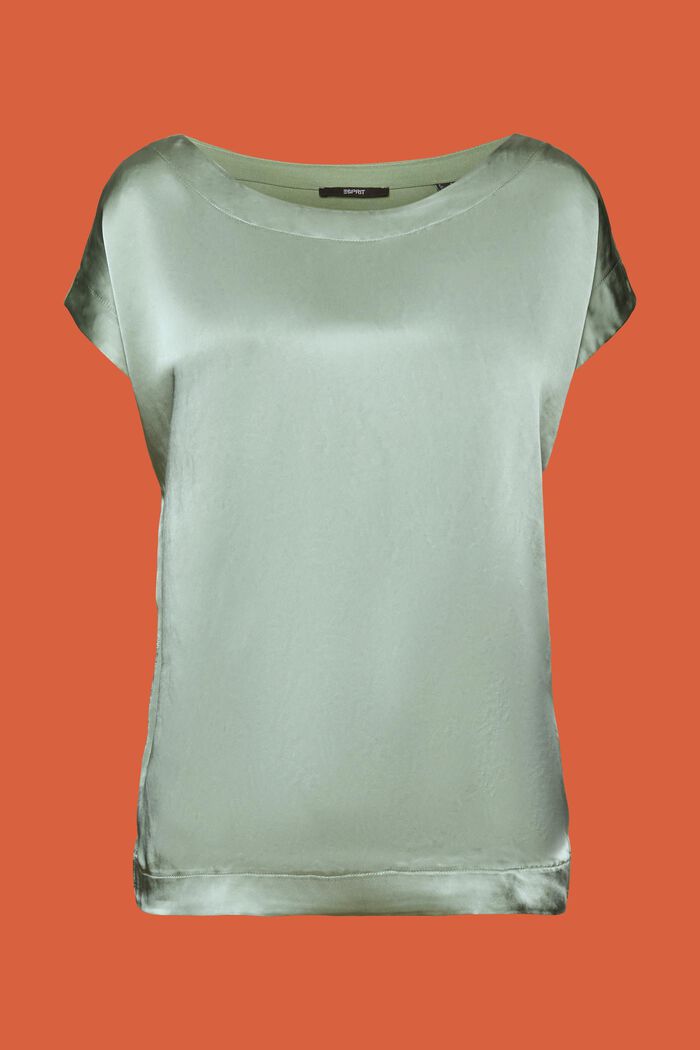 T-shirt in materiale misto, LENZING™ ECOVERO™, PALE KHAKI, detail image number 6