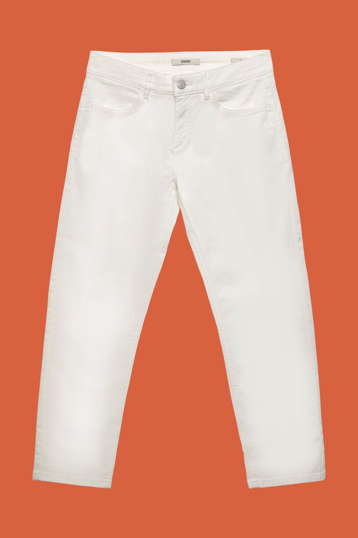 Pantaloni capri in cotone biologico, WHITE, detail image number 6