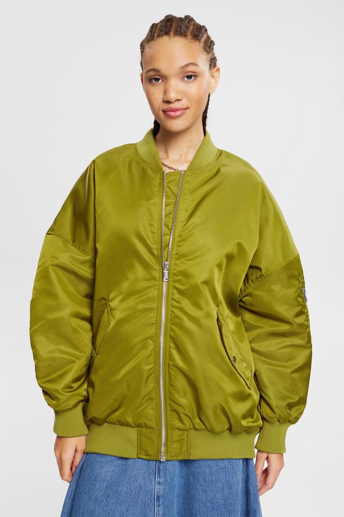 In materiale riciclato: Giacca bomber, OLIVE, detail image number 1