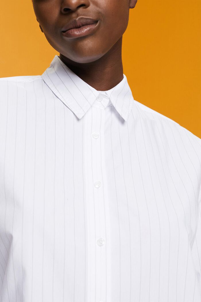 Abito camicia con righe gessate, 100 % cotone, WHITE, detail image number 2