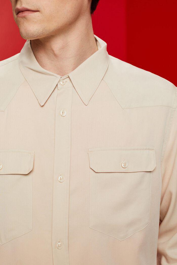Camicia in lyocell fluido, LIGHT TAUPE, detail image number 2