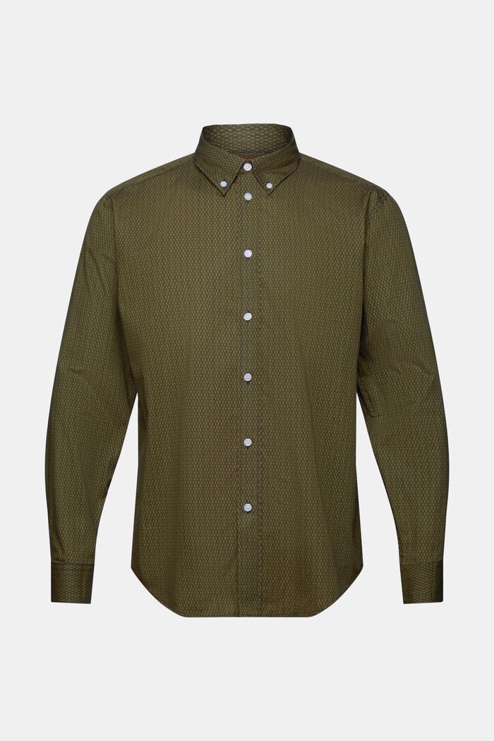 Camicia relaxed fit con stampa in cotone, DARK KHAKI, detail image number 6