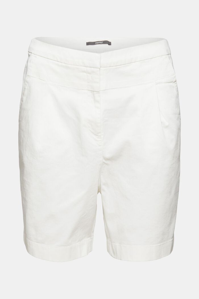 Shorts bermuda in cotone Pima, WHITE, overview