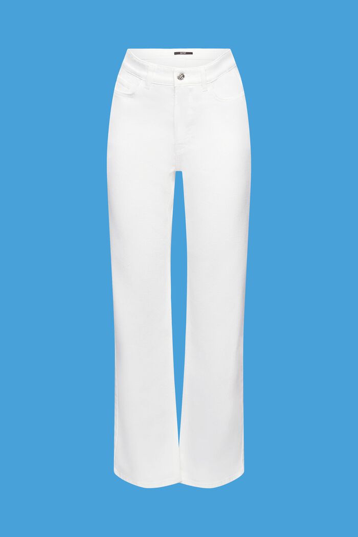Jeans a vita alta e con gamba dritta, WHITE, detail image number 7