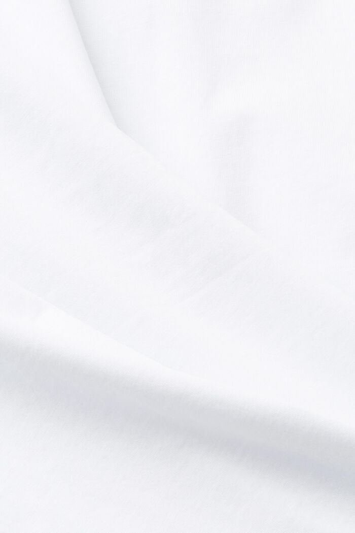T-shirt in cotone sostenibile con stampa sul petto, WHITE, detail image number 5