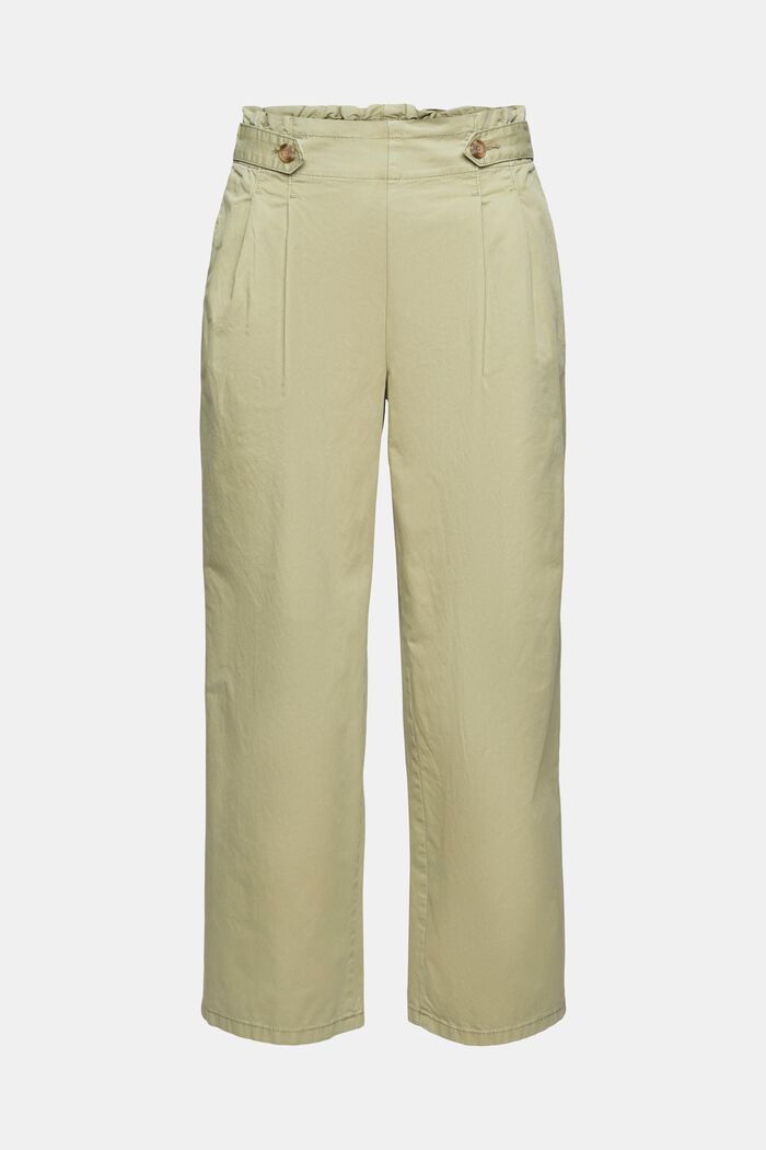 Pantaloni cropped con elastico in vita, 100% cotone