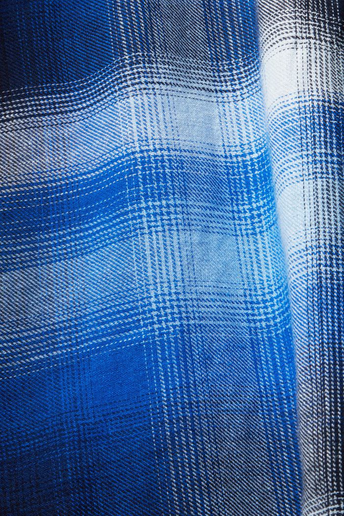 Camicia in tartan a quadri di misto cotone e canapa, BLUE, detail image number 5