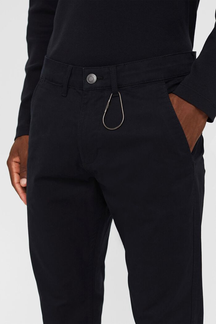 Pantaloni chino stretch, cotone biologico, BLACK, detail image number 0