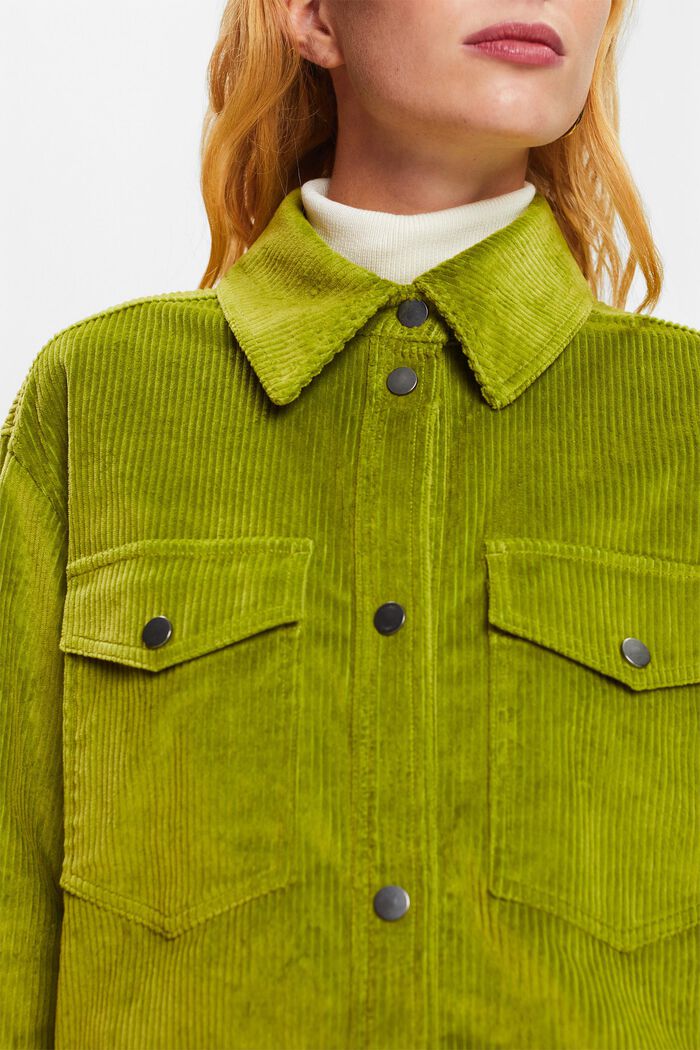 Camicia button-down in velluto, LEAF GREEN, detail image number 1