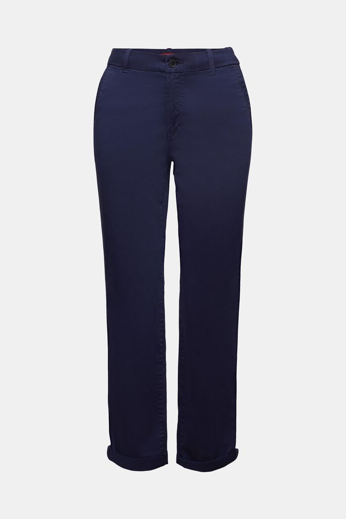 Pantaloni chino a vita media dal taglio dritto, DARK BLUE, detail image number 7