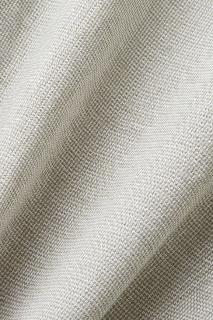Camicia in misto lino pied de poule con colletto a fascia, LIGHT KHAKI, detail image number 5