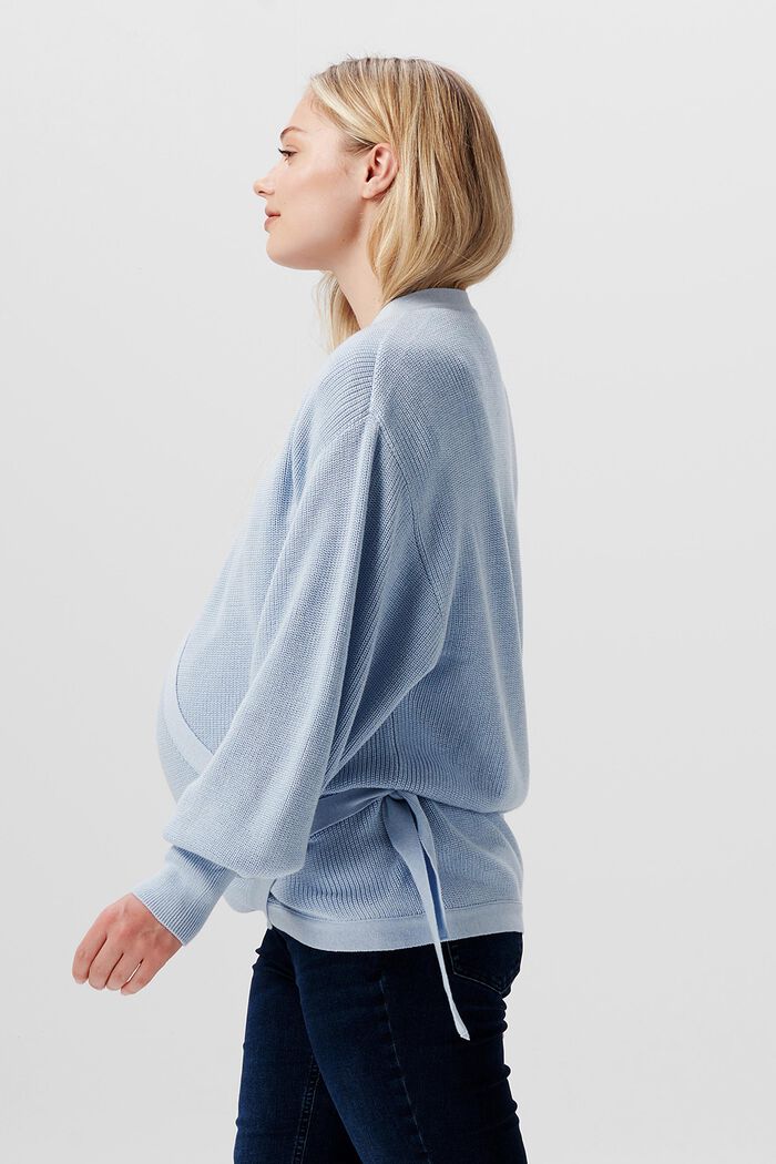 Cardigan in maglia incrociato, LIGHT BLUE, detail image number 2