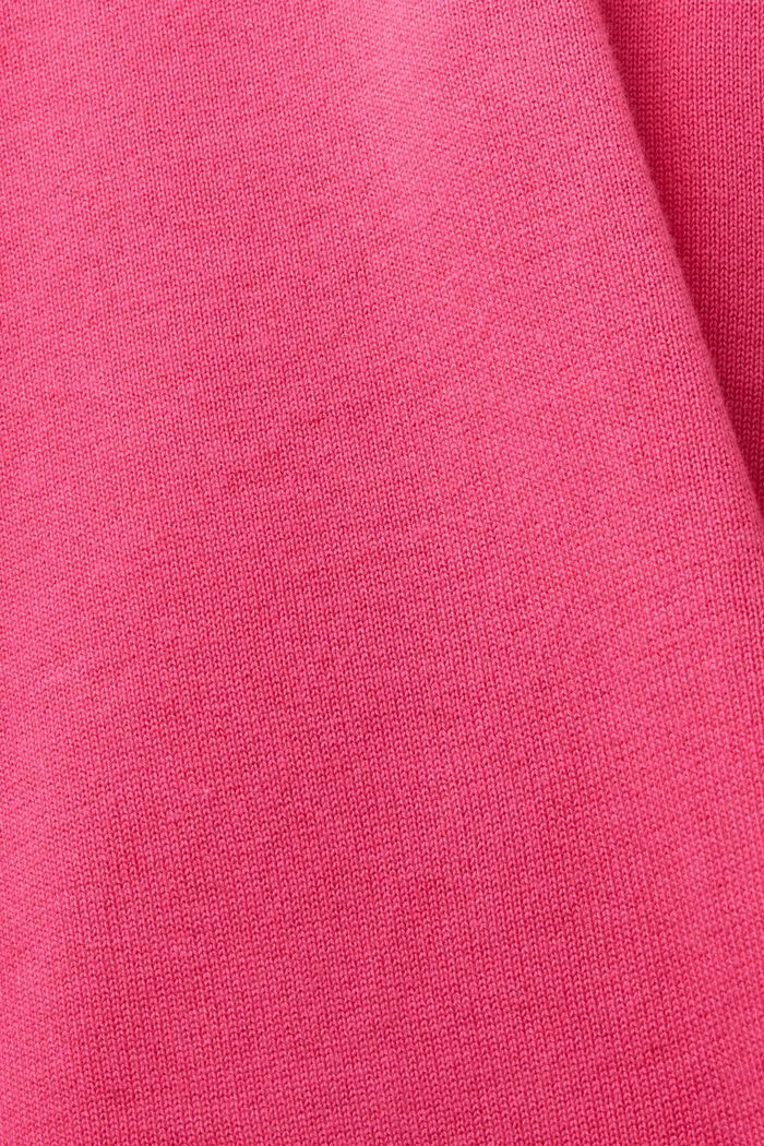 Pullover in cotone a girocollo, PINK FUCHSIA, detail image number 5