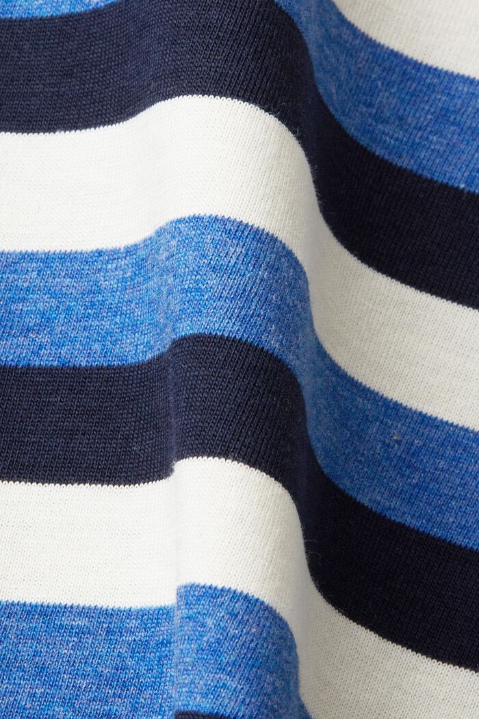 T-shirt a righe in jersey di cotone, NAVY, detail image number 4