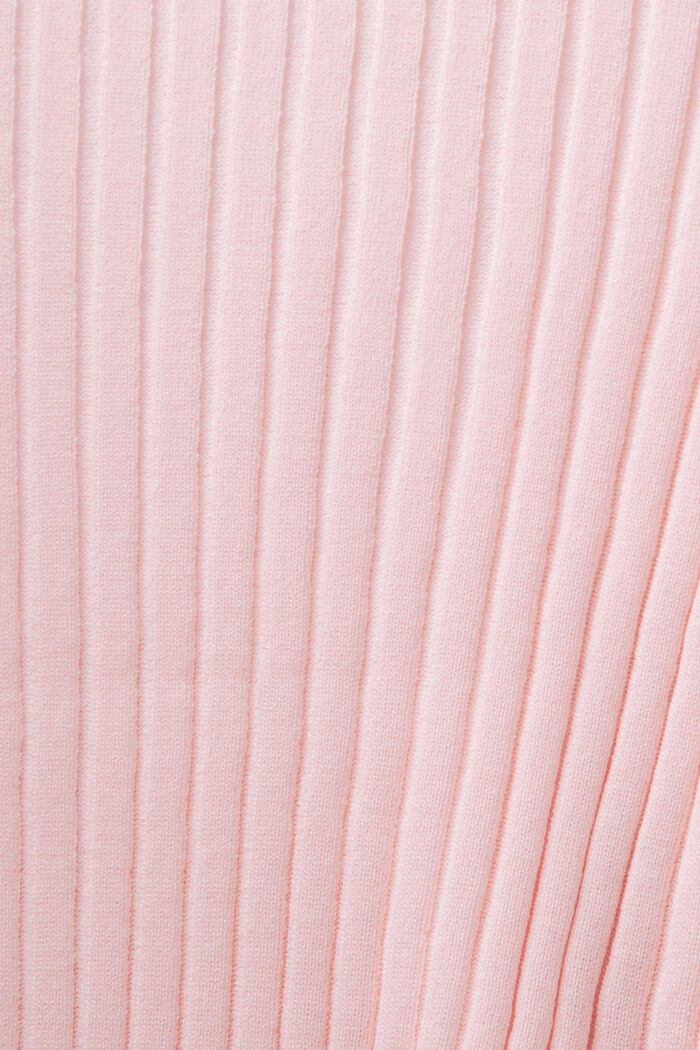 Pullover a coste a blocco di colore, PASTEL PINK, detail image number 4