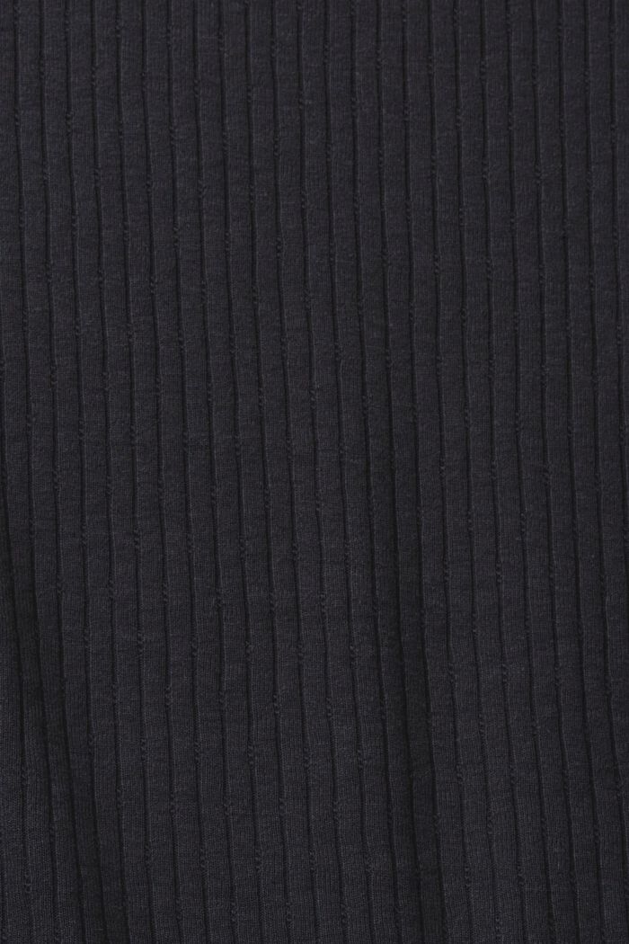Maglia a coste con manica lunga e colletto in pizzo, BLACK, detail image number 6