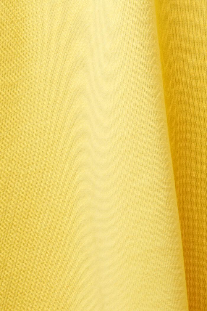T-shirt a girocollo con logo, SUNFLOWER YELLOW, detail image number 4