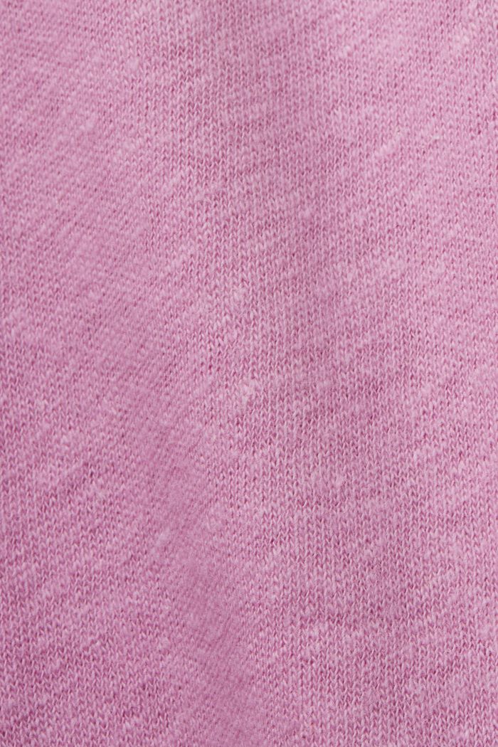 CURVY T-shirt in misto cotone e lino, LILAC, detail image number 5