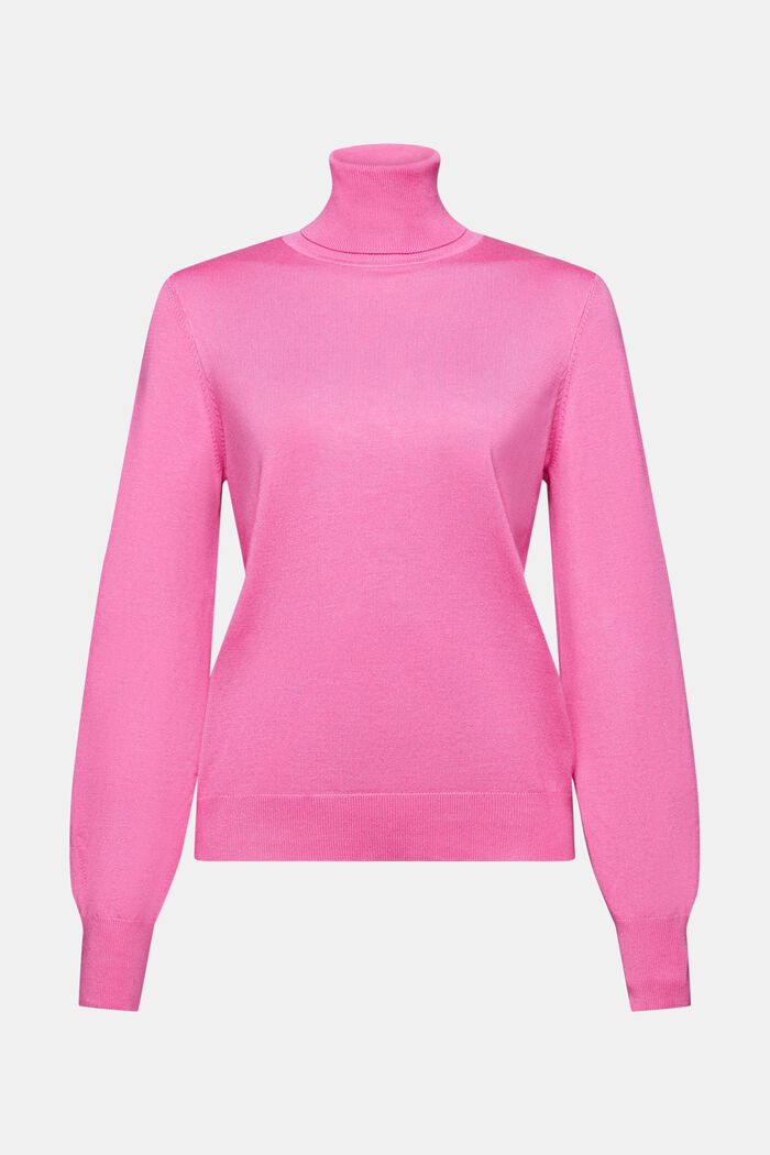 Pullover basic con scollo a dolcevita, LENZING™ ECOVERO™, PINK FUCHSIA, detail image number 6