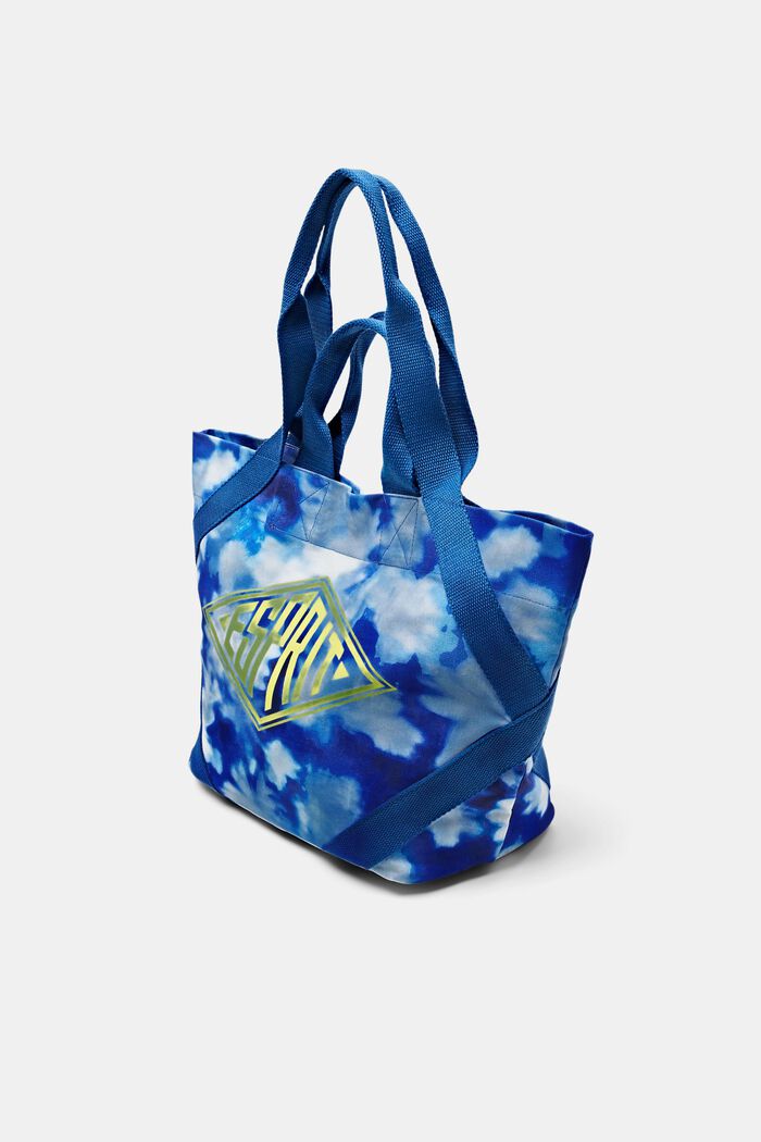 Tote bag in tela di cotone con logo, PASTEL BLUE, detail image number 2