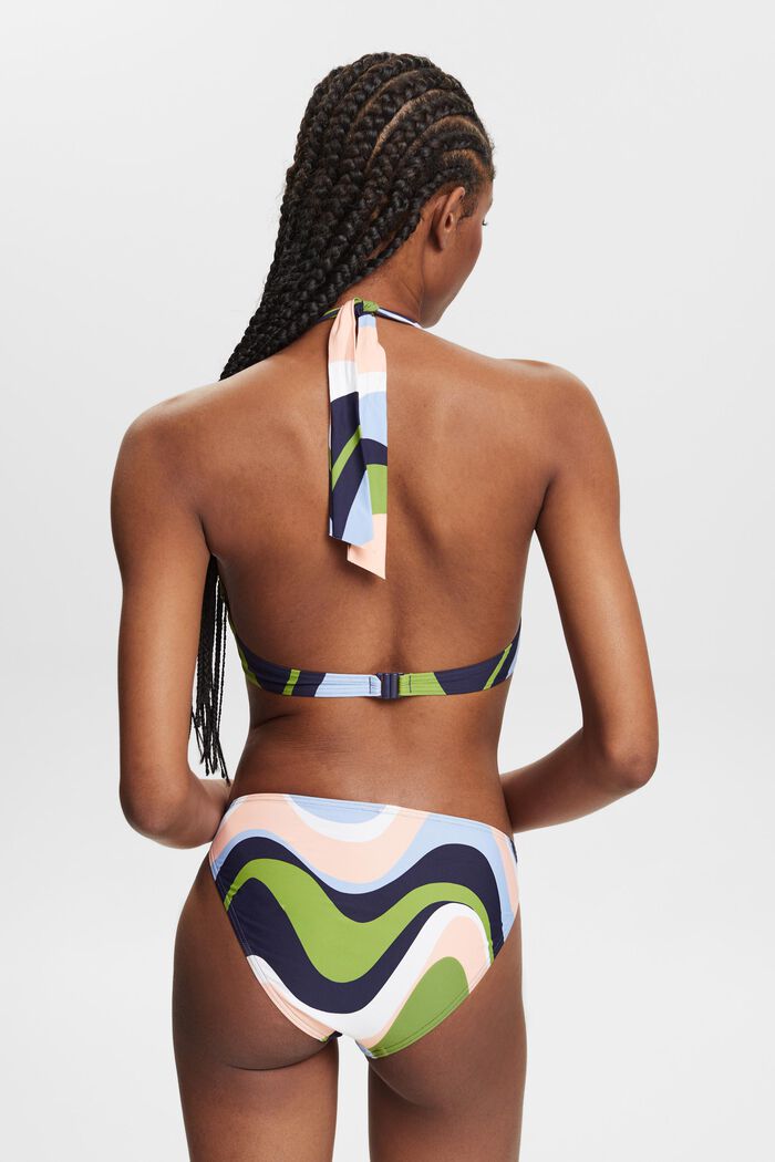 Top da bikini allacciato al collo con stampa, NAVY COLORWAY, detail image number 3