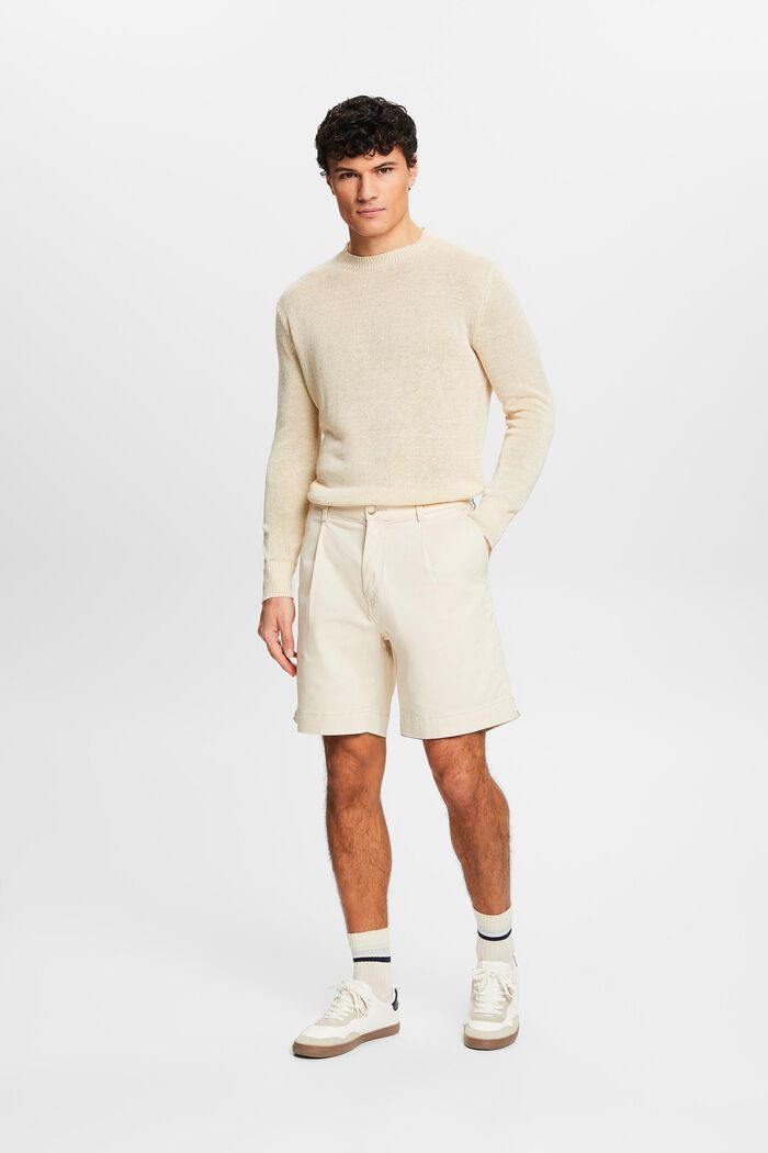 Shorts chino in cotone, LIGHT BEIGE, detail image number 1