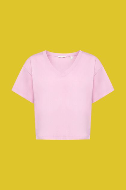 T-shirt con scollo a V in cotone