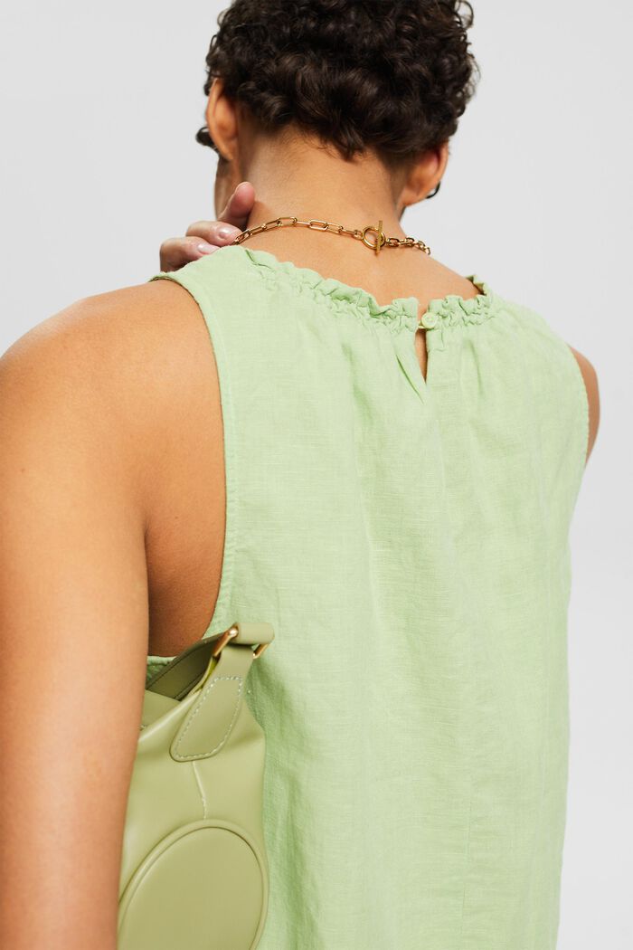 Blusa senza maniche con arricciatura, LIGHT GREEN, detail image number 4