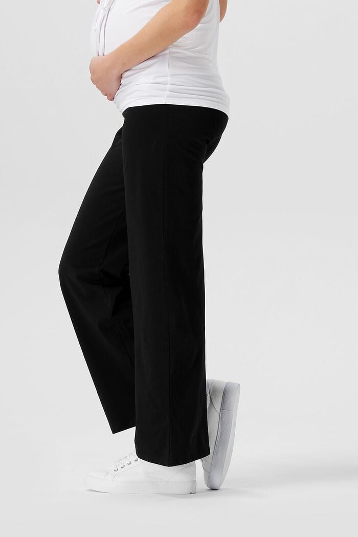 Pantaloni in jersey premaman, cotone biologico, BLACK, detail image number 2