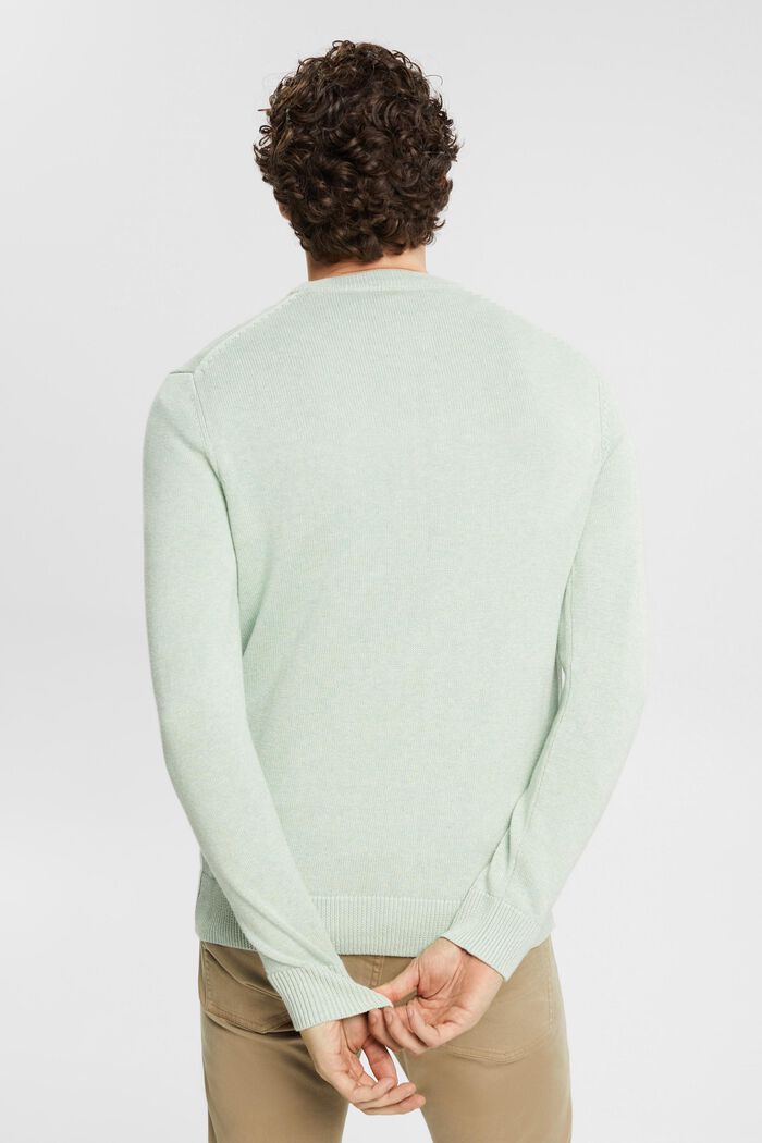 Pullover a maglia in cotone sostenibile, LIGHT AQUA GREEN, detail image number 3