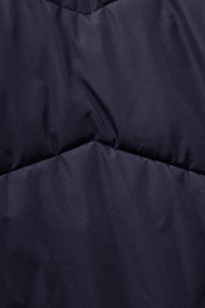Cappotto lungo trapuntato con cappuccio, NAVY, detail image number 5