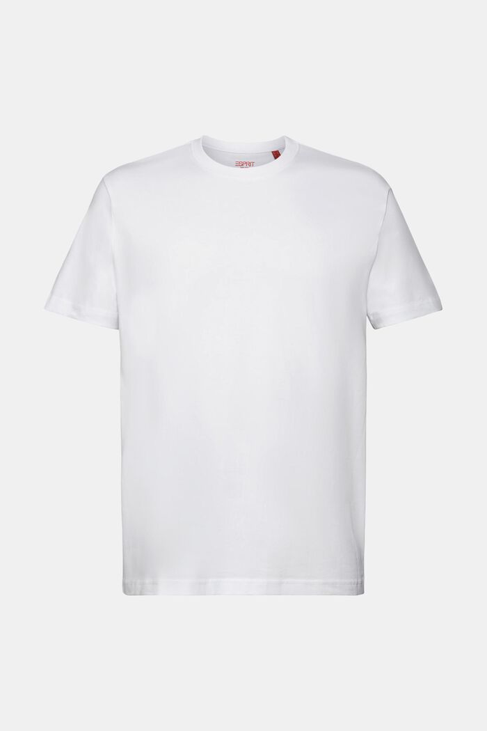 T-shirt girocollo in jersey di cotone Pima, WHITE, detail image number 6