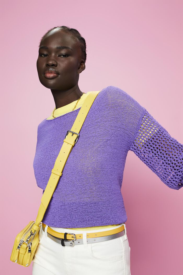 Pullover in maglia larga, PURPLE, detail image number 4