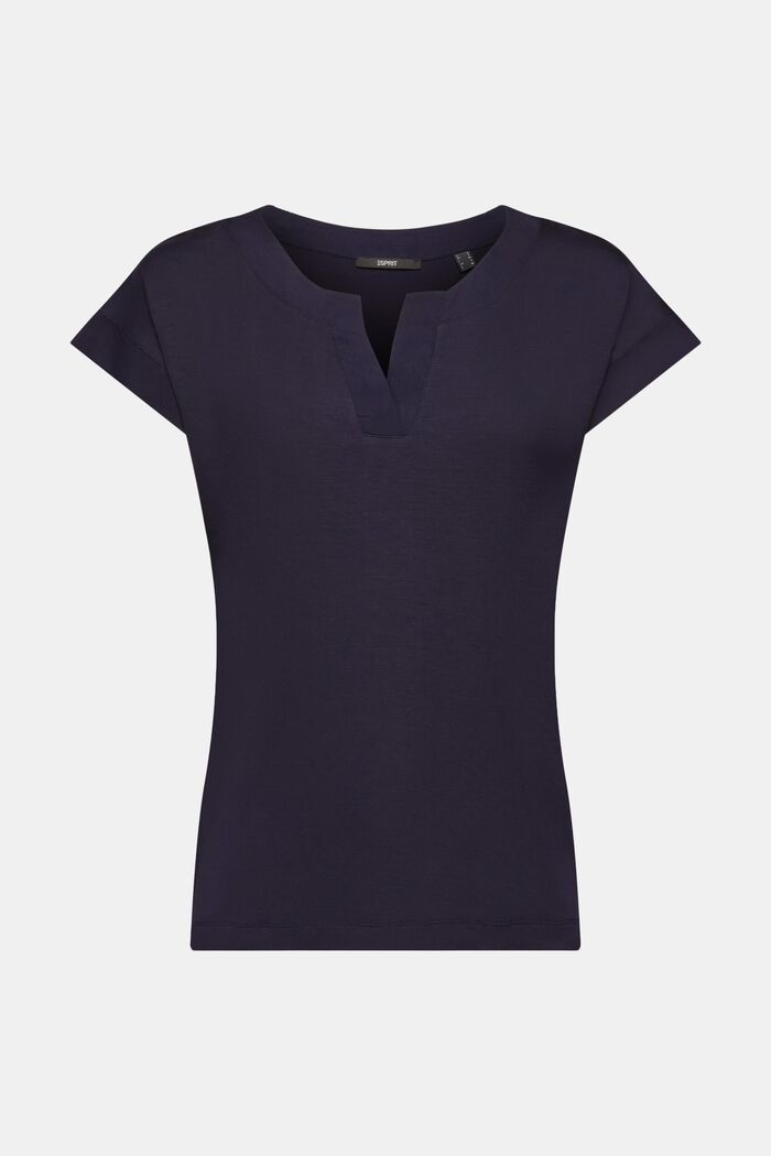 T-shirt con scollo a V, TENCEL™, NAVY, detail image number 6