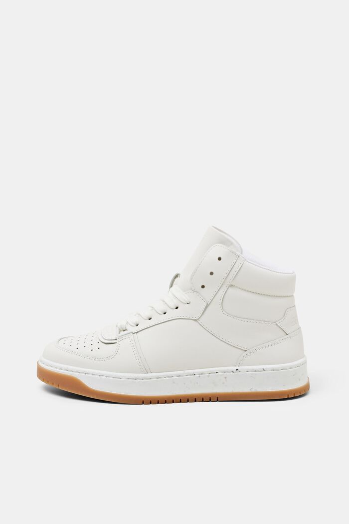 Sneakers alte in pelle, WHITE, detail image number 0
