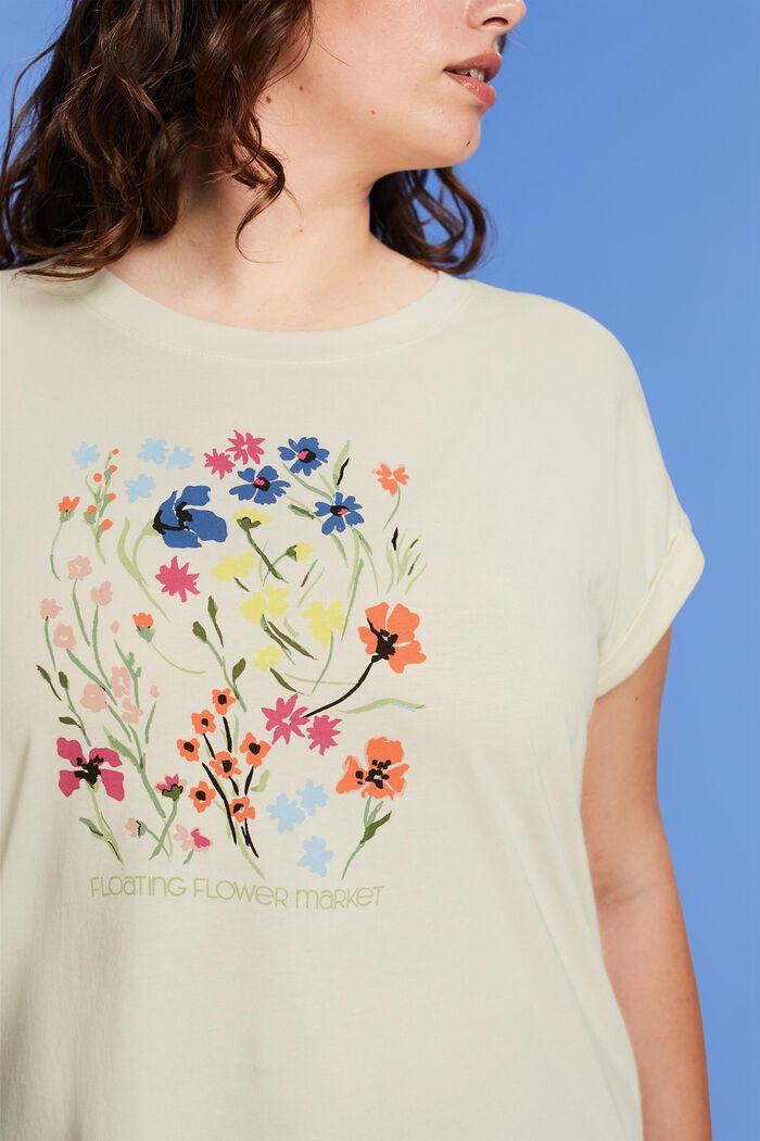 CURVY T-shirt con stampa sul davanti, 100% cotone, ICE, detail image number 2