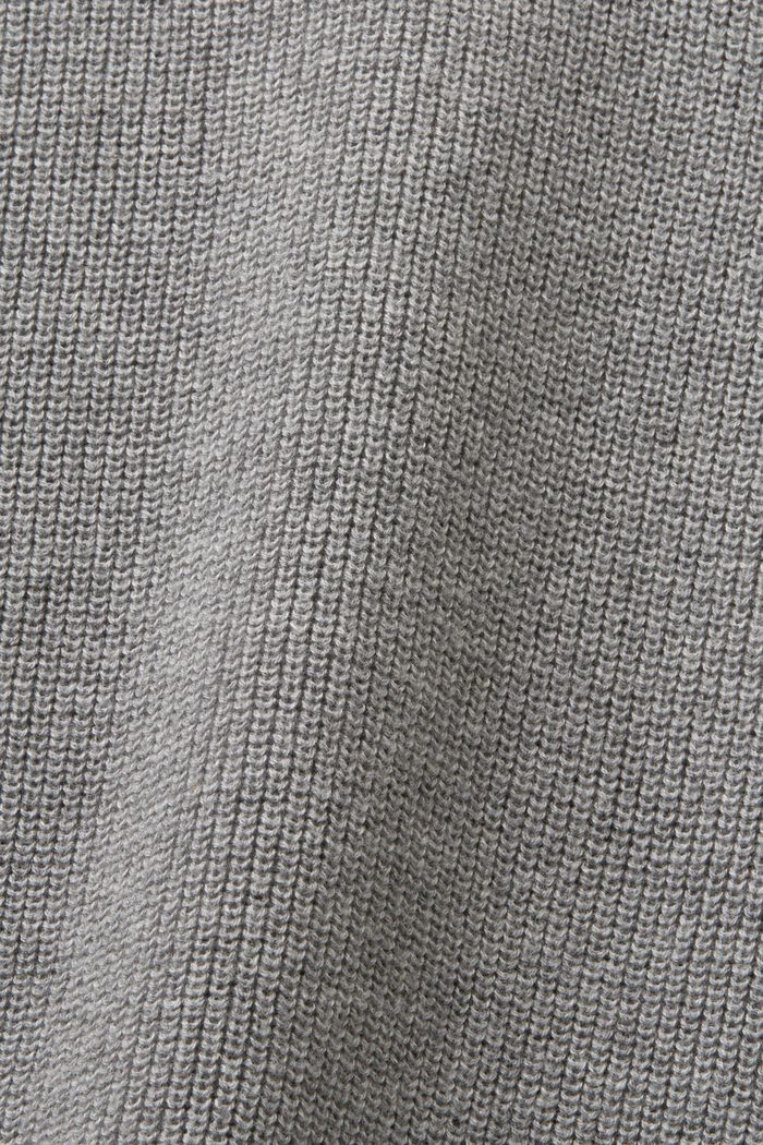 Pullover dolcevita con maniche a pipistrello in maglia a coste, MEDIUM GREY, detail image number 4
