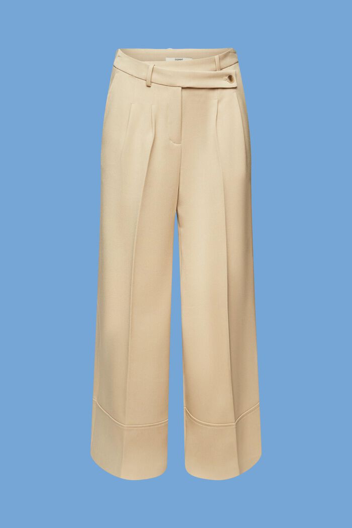 Pantaloni culotte in misto viscosa, SAND, detail image number 7