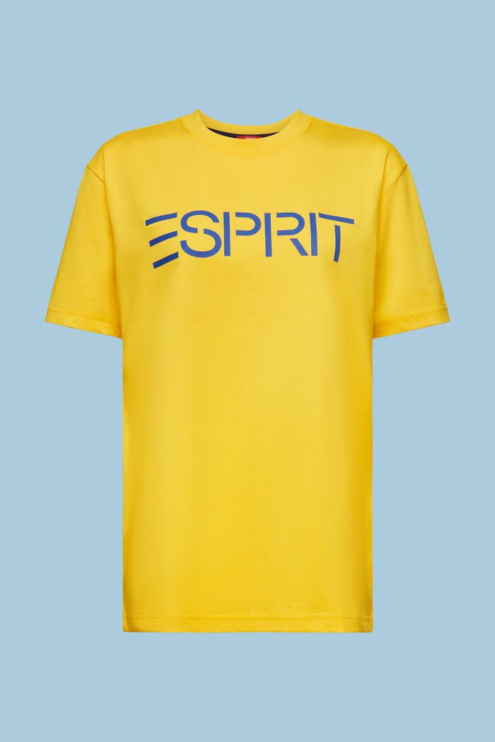T-shirt unisex in jersey di cotone con logo, YELLOW, detail image number 8