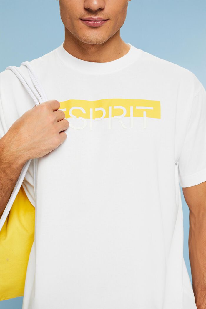 T-shirt con applicazione del logo satinata lucida, WHITE, detail image number 2