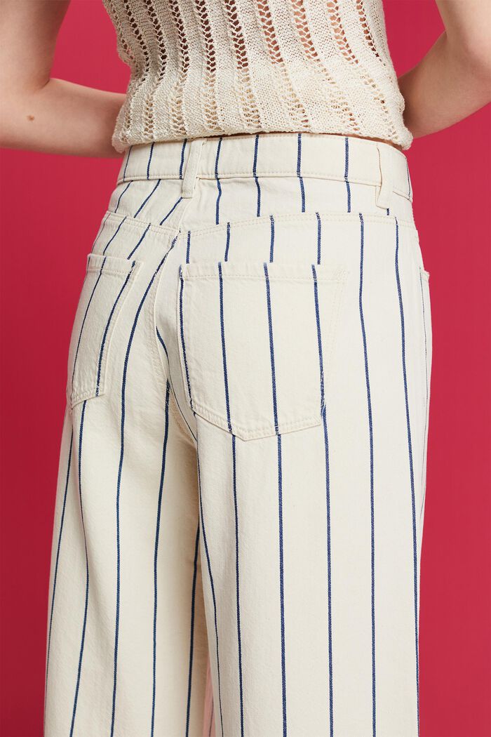 Pantaloni culotte a righe e a vita alta, 100% cotone, ICE, detail image number 2