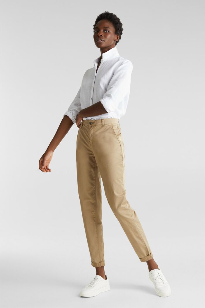 Chino stretch con Lycra xtra life™, BEIGE, detail image number 1