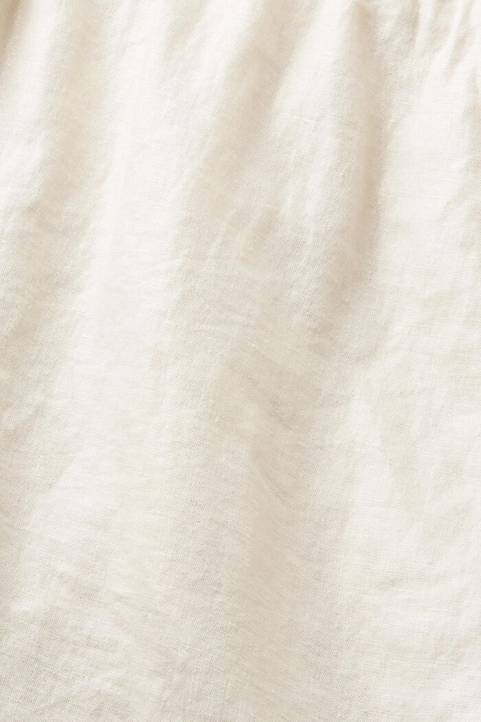 Shorts da infilare in misto lino, CREAM BEIGE, detail image number 6