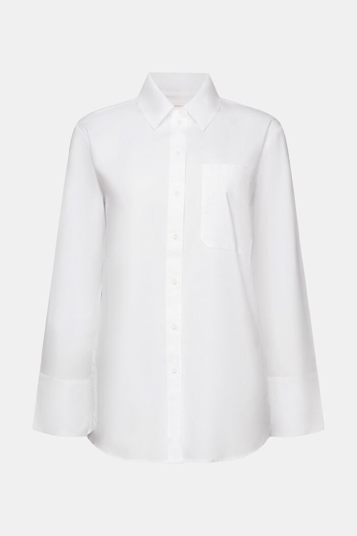 Camicia blusata ampia, 100% cotone, WHITE, detail image number 6