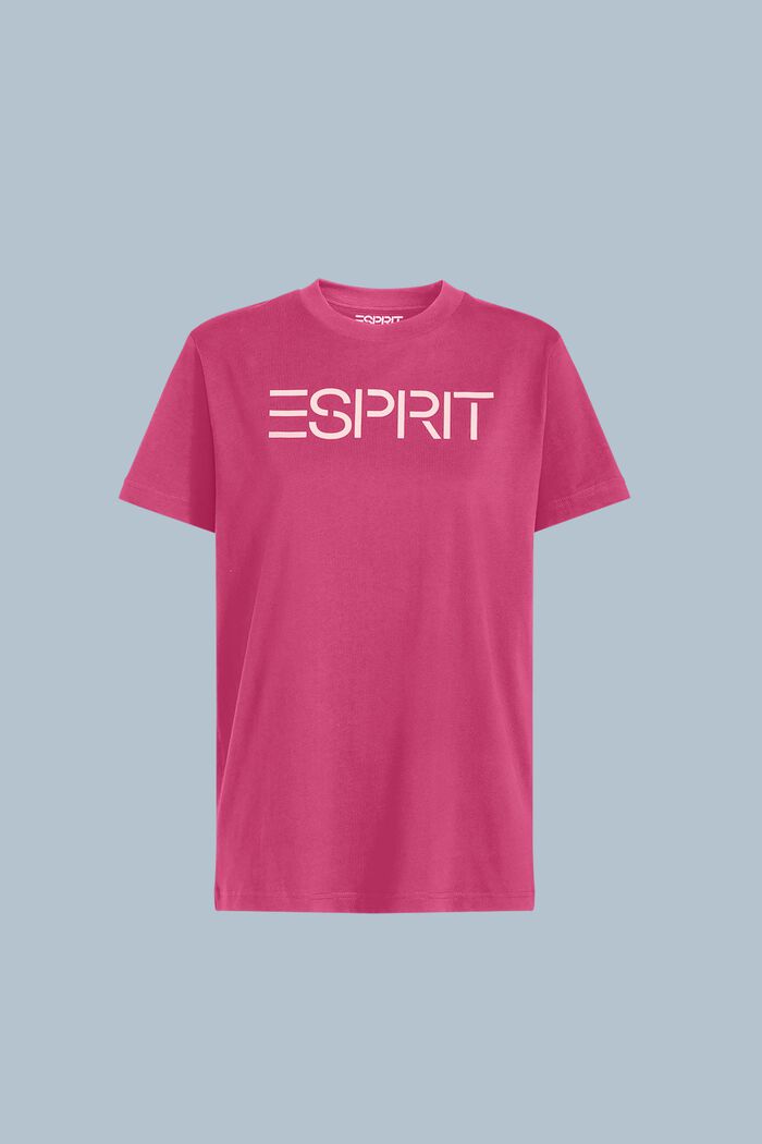 T-shirt unisex in jersey di cotone con logo, PINK FUCHSIA, detail image number 6