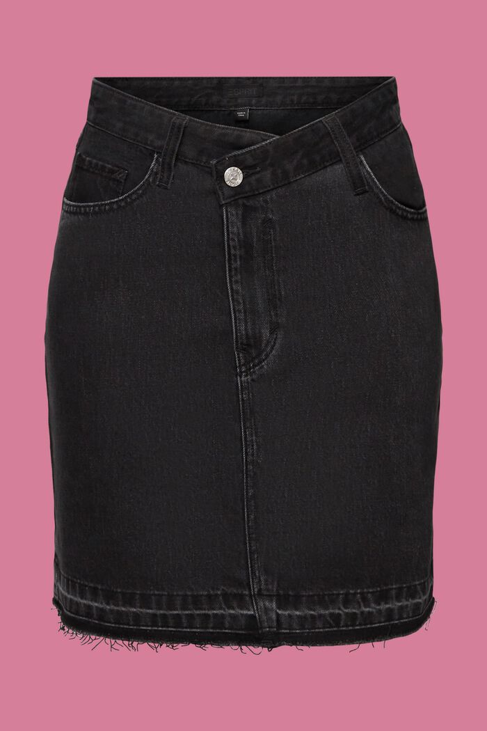 Minigonna in jeans con vita asimmetrica, BLACK MEDIUM WASHED, detail image number 8